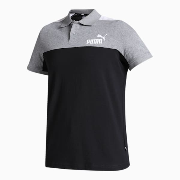 Colorblock Jersey Men's Polo, Puma Black, extralarge-IND