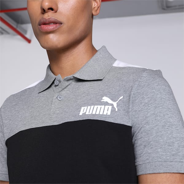 Colorblock Jersey Men's Polo, Puma Black, extralarge-IND
