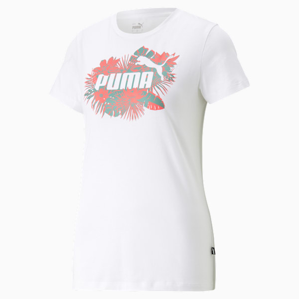 FLOWER POWER Regular Fit Womens T-Shirt, PUMA White, extralarge-IND