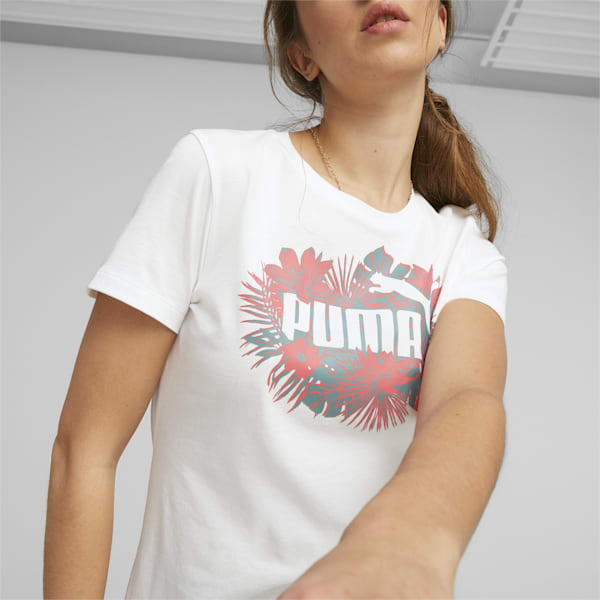 FLOWER POWER Regular Fit Womens T-Shirt, PUMA White, extralarge-IND