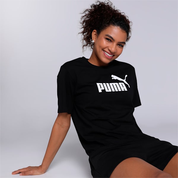 ESS Logo Boyfriend Fit Womens Relaxed Fit T-Shirt, Puma Black, extralarge-IND