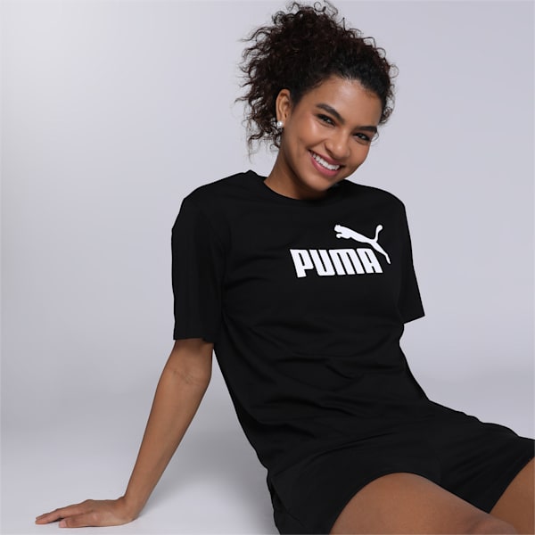 Logo Women's Relaxed Fit Boyfriend T-Shirt, Puma Black, extralarge-IND