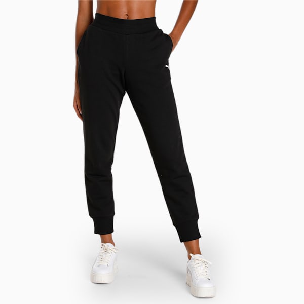 Women's Regular Fit Sweat Pants, Puma Black-CAT, extralarge-IND