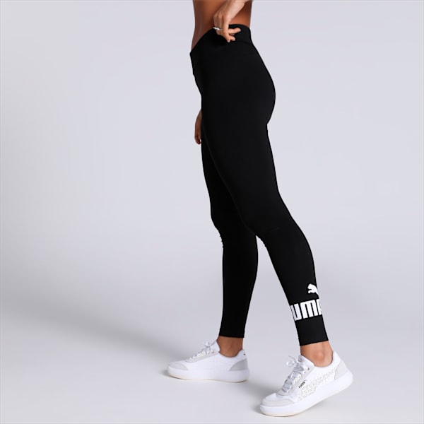 Girls Black Logo Leggings