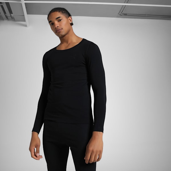 Men's Long Sleeve Thermal T-Shirt with DryCELL Technology, Puma Black, extralarge-IND