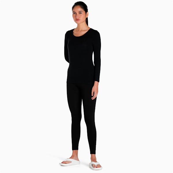 Women's Long Sleeve Thermal T-Shirt with dryCELL Technology, Puma Black, extralarge-IND