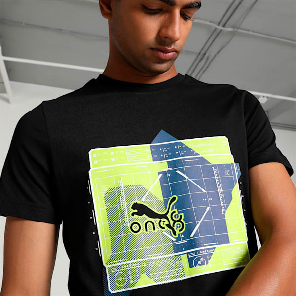 PUMA x one8 Graphic Men's T-shirt, PUMA Black, extralarge-IND