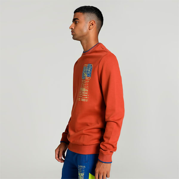 PUMA x one8 Men's Elevated Slim Fit Sweatshirt, Apple Cider, extralarge-IND