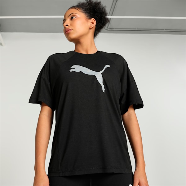 EVOSTRIPE Women's Graphic T-shirt, PUMA Black, extralarge-IND
