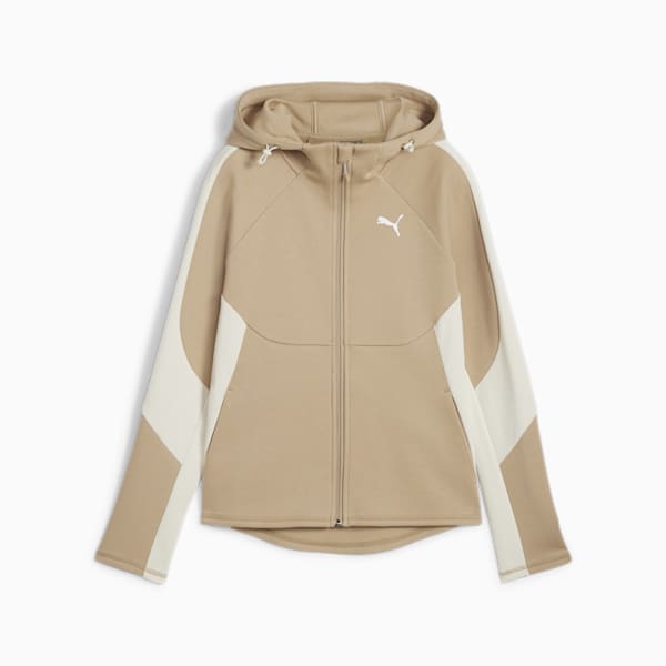 Veste zippée à capuche EVOSTRIPE Femme, Prairie Tan, extralarge