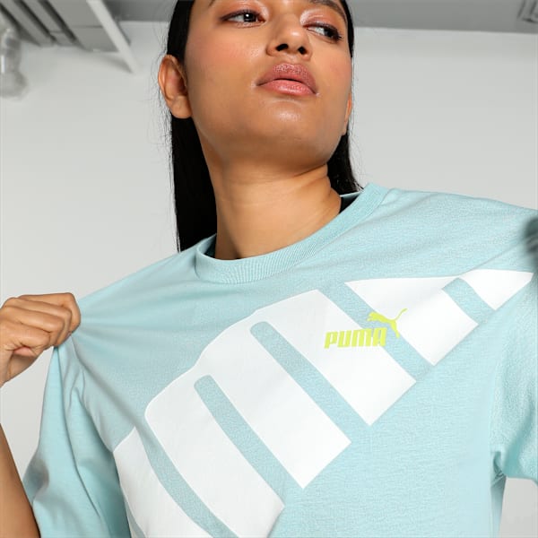 POWER Women's Cropped T-shirt, Turquoise Surf, extralarge-IND