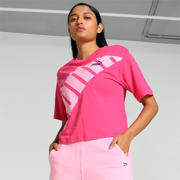 POWER Women's Cropped T-shirt, Garnet Rose, extralarge-IND