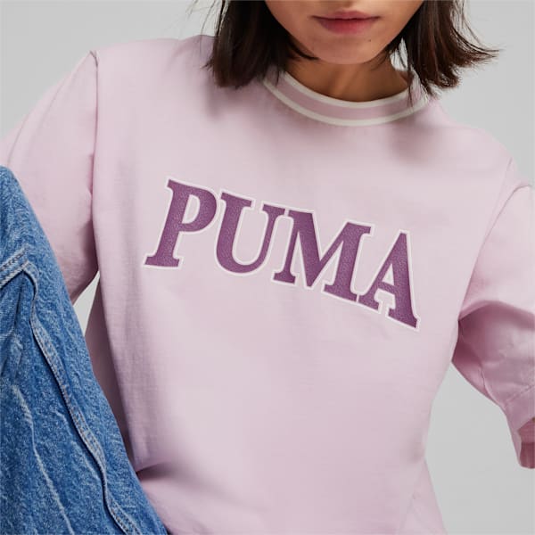 PUMA SQUAD Women's Graphic T-shirt, Grape Mist, extralarge-IND