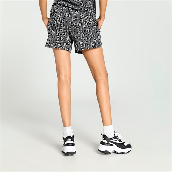 Women's ANIMAL Print shorts, PUMA Black, extralarge-IND
