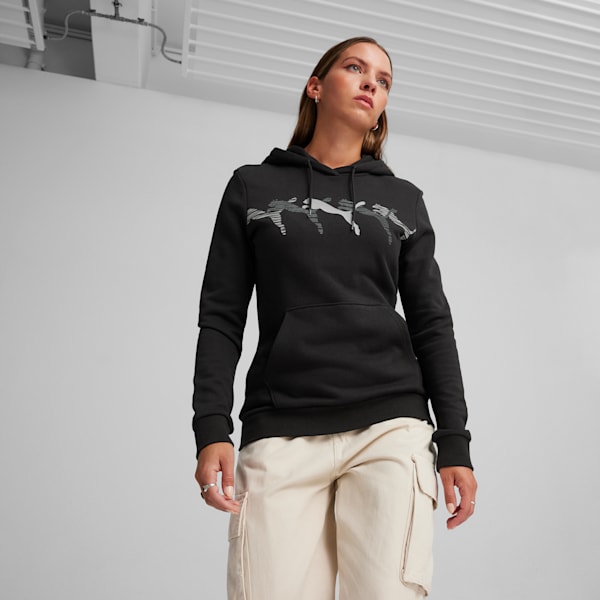 Sudadera con capucha para mujer ESS+ LOGO LAB, PUMA Black, extralarge