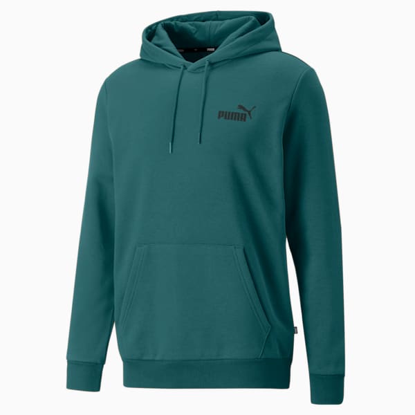 Essentials Logo Men's Hoodie, Cold Green, extralarge