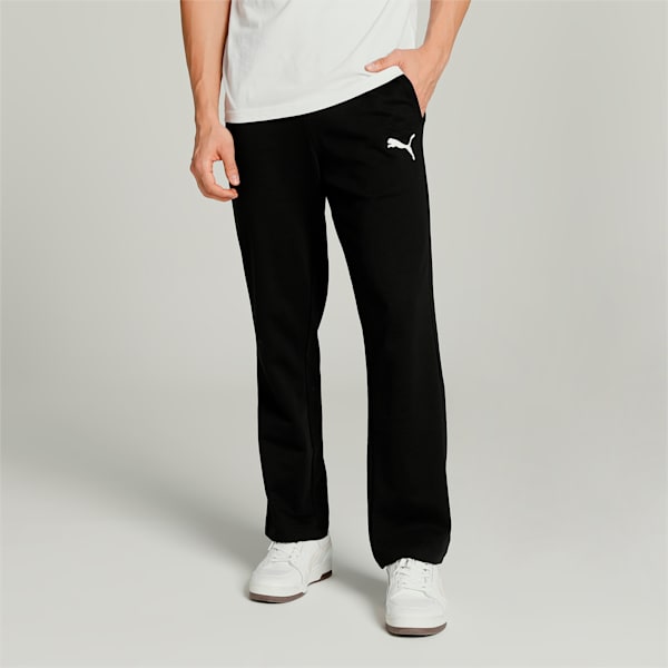 Logo Regular Fit Men's Pants, Puma Black-Cat, extralarge-IND