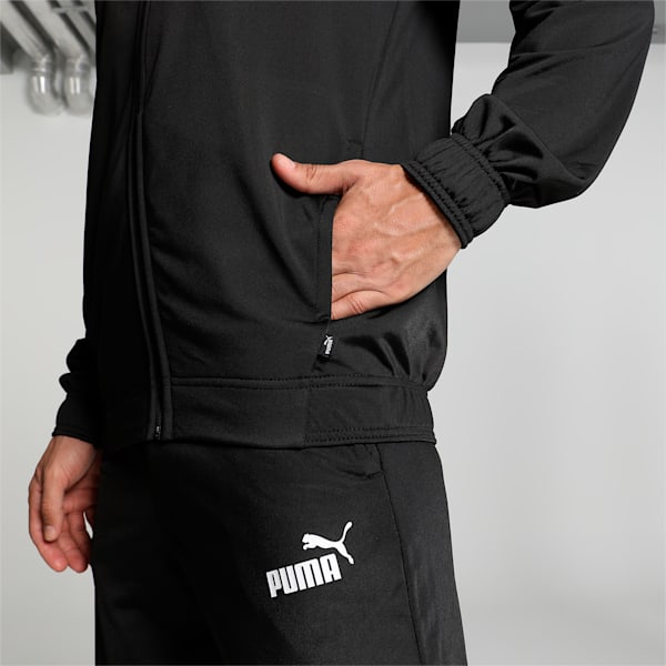 Poly Men's Regular Fit Track Suit, Puma Black, extralarge-IND