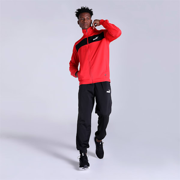 Poly Men's Regular Fit Track Suit, High Risk Red, extralarge-IND
