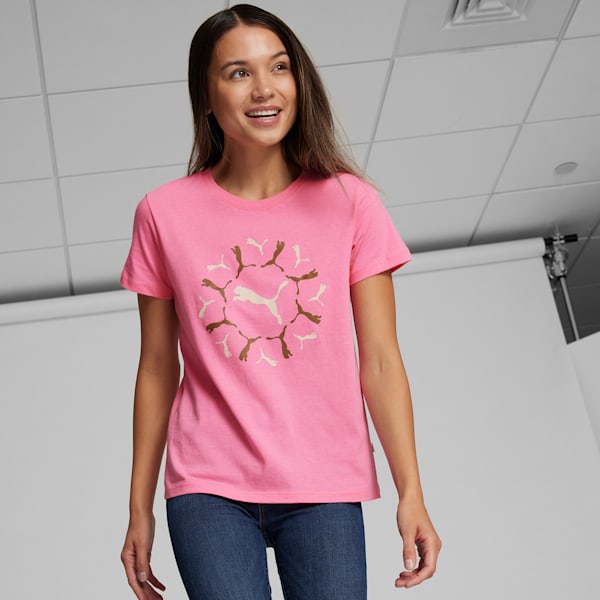 Camiseta estampada ESS+ para mujer, Strawberry Burst, extralarge