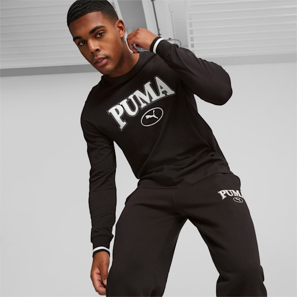 メンズ PUMA SQUAD グラフィック Tシャツ 長袖, PUMA Black, extralarge-JPN
