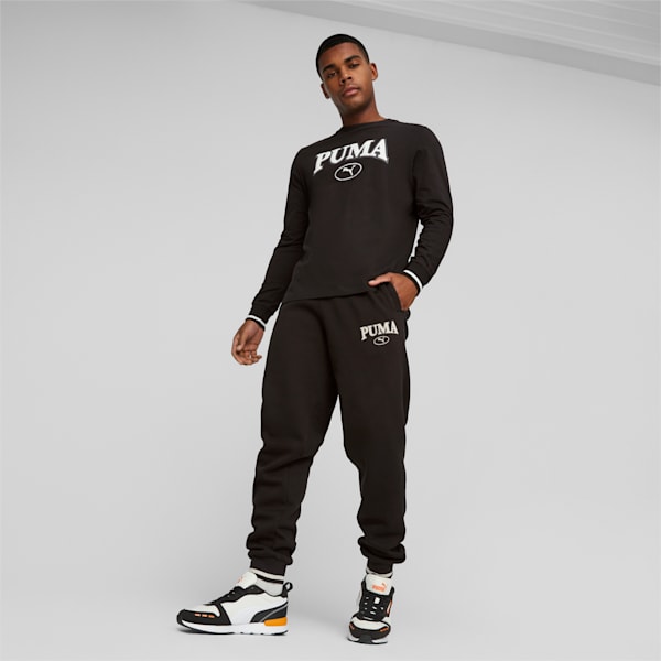 メンズ PUMA SQUAD グラフィック Tシャツ 長袖, PUMA Black, extralarge-JPN