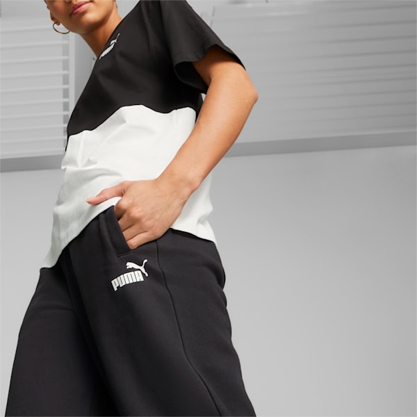 ウィメンズ PUMA POWER カラーブロック スウェットパンツ 裏起毛, PUMA Black, extralarge-JPN