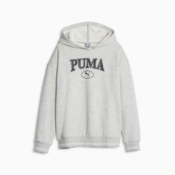 キッズ ガールズ PUMA SQUAD フーディー 裏起毛 120-160cm, Light Gray Heather, extralarge-JPN