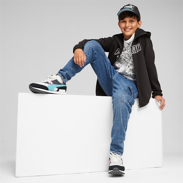 キッズ ボーイズ ACTIVE SPORTS フーデッド ジャケット 120-160cm, PUMA Black, extralarge-JPN