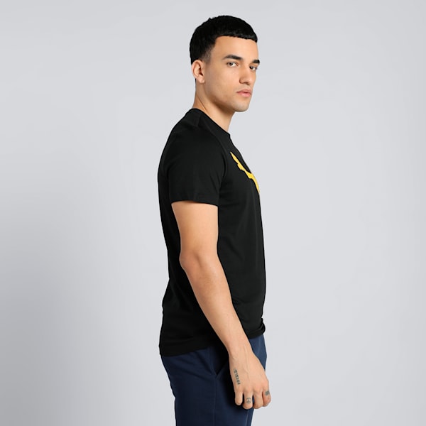 Men's Graphic Logo Slim Fit T-shirt, PUMA Black, extralarge-IND
