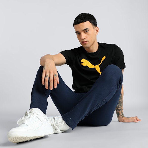 Men's Graphic Logo Slim Fit T-shirt, PUMA Black, extralarge-IND