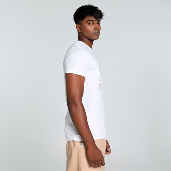 Men's Cat Graphic Slim Fit T-shirt, PUMA White, extralarge-IND