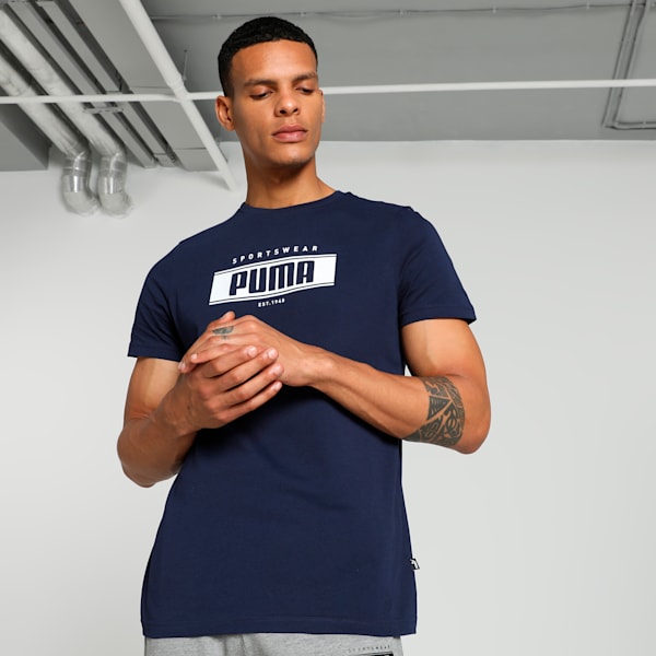 Varsity Graphic Men's Slim Fit T-shirt, PUMA Navy, extralarge-IND
