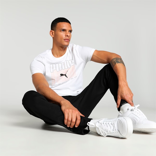 Stylized Graphic Men's Slim Fit T-shirt, PUMA White, extralarge-IND