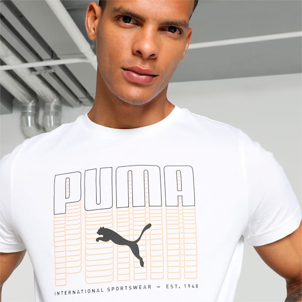 Stylized Graphic Men's Slim Fit T-shirt, PUMA White, extralarge-IND