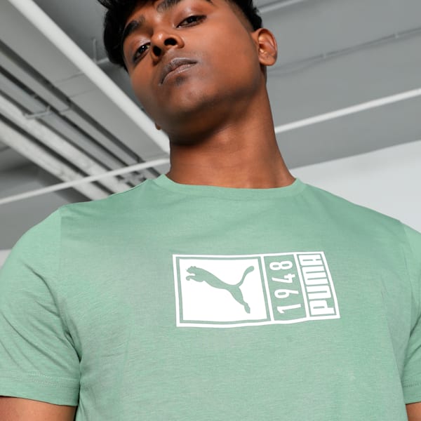 Men's Logo Graphic Slim Fit T-shirt, Dusty Green, extralarge-IND