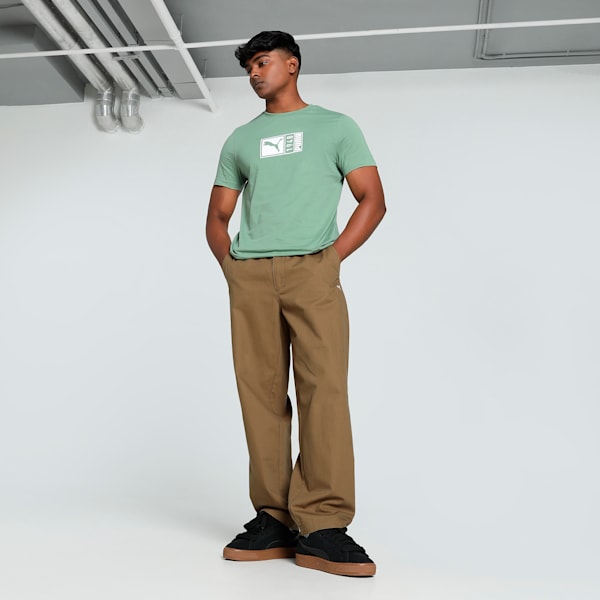 Men's Logo Graphic Slim Fit T-shirt, Dusty Green, extralarge-IND