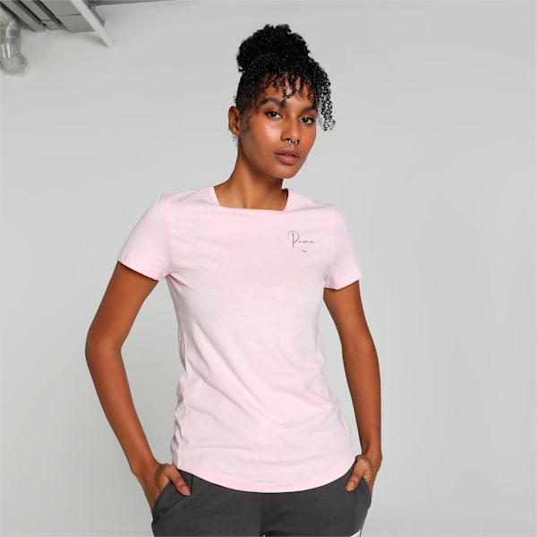 Typographic Print Women's T-shirt, Pearl Pink, extralarge-IND