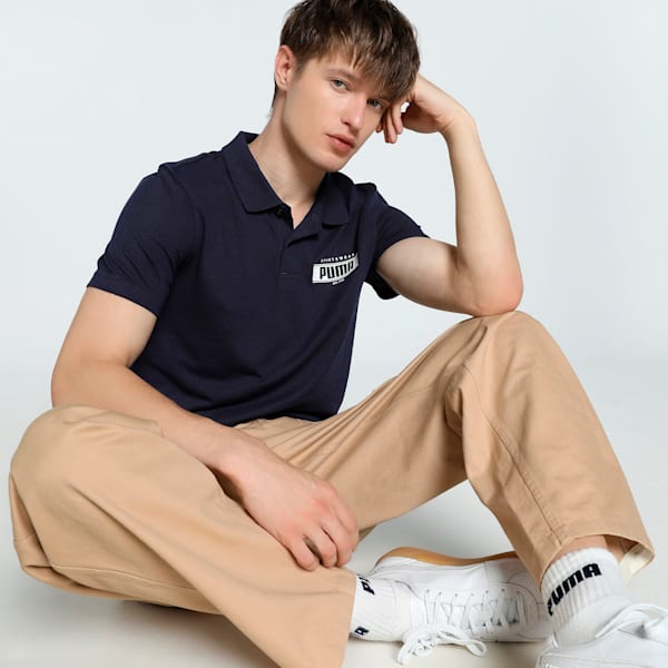 Varsity Graphic Men's Slim Fit Polo, PUMA Navy, extralarge-IND