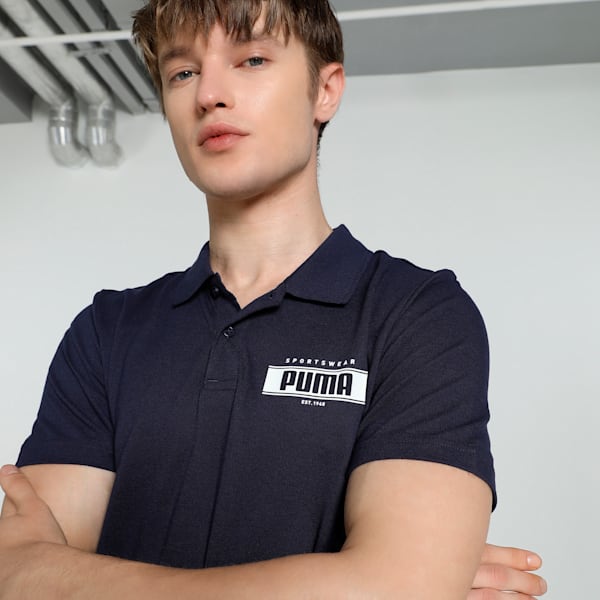 Varsity Graphic Men's Slim Fit Polo, PUMA Navy, extralarge-IND
