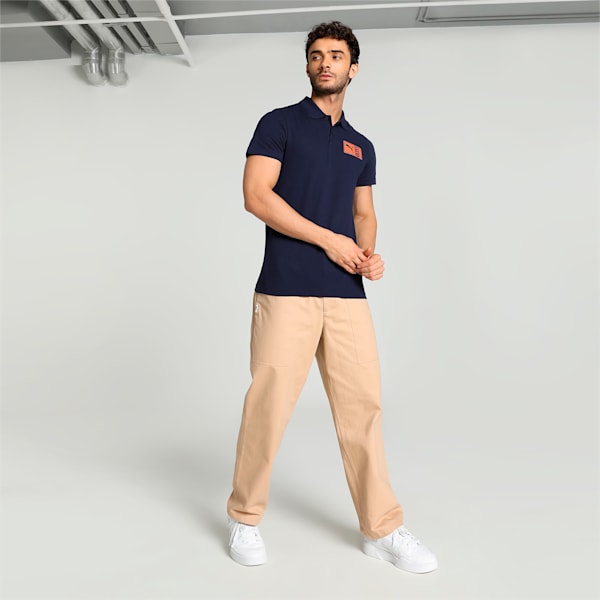 Stylized Graphic Men's Slim Fit Polo, PUMA Navy, extralarge-IND