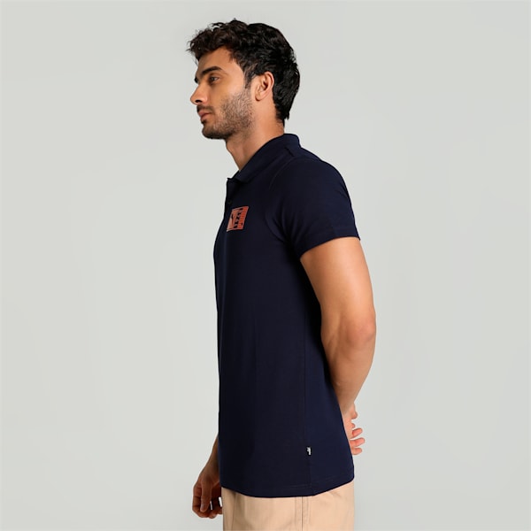 Stylized Graphic Men's Slim Fit Polo, PUMA Navy, extralarge-IND