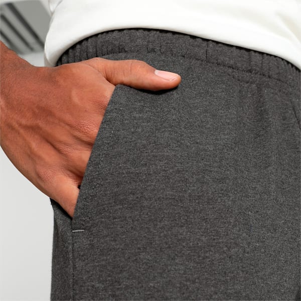 Graphic Logo Men's Slim Fit Pants, Dark Gray Heather, extralarge-IND