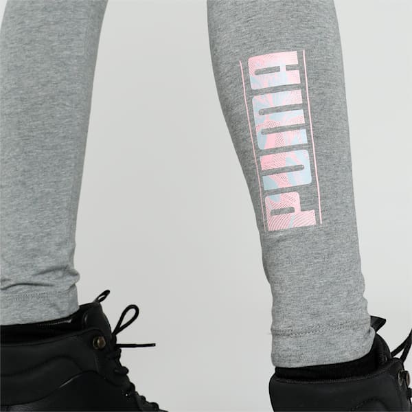 Women's Graphic Leggings, Medium Gray Heather, extralarge-IND