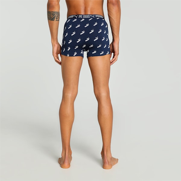 Men's Stretch Printed Trunks-Pack of 2, PUMA Navy-Cool Mid Gray-(PEACOAT-QUARRY), extralarge-IND
