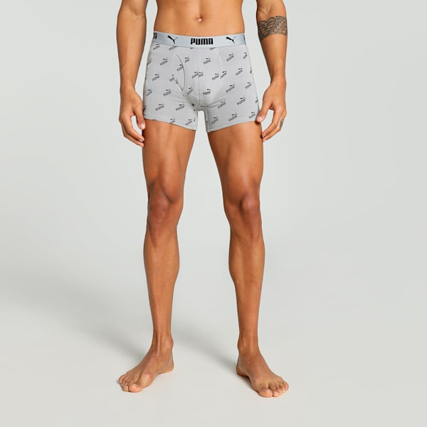 Men's Stretch Printed Trunks-Pack of 2, PUMA Navy-Cool Mid Gray-(PEACOAT-QUARRY), extralarge-IND