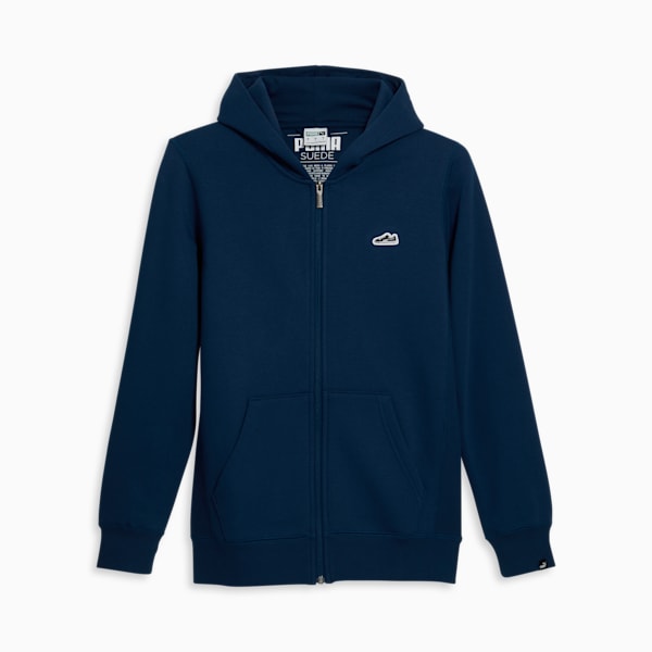 Suede Logo Men's Zip Up, Persian Blue, extralarge