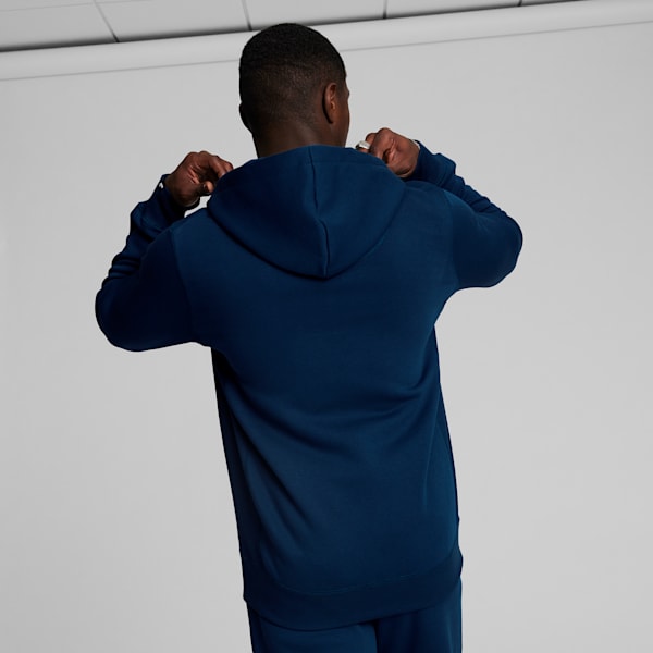 Suede Logo Men's Zip Up, Persian Blue, extralarge