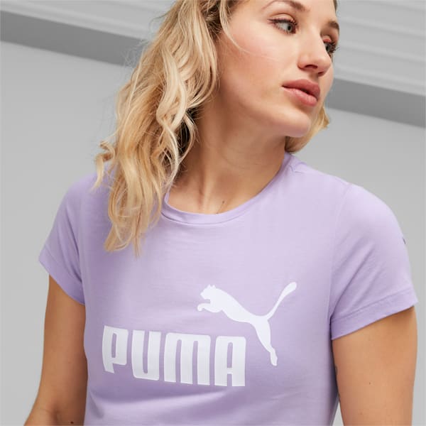 Essentials Logo Women's Tee , Vivid Violet-PUMA White, extralarge