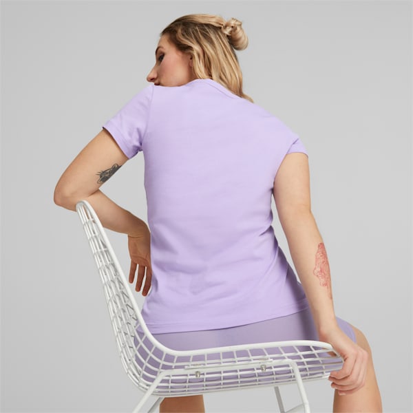 Essentials Logo Women's Tee , Vivid Violet-PUMA White, extralarge